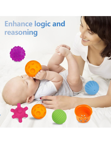 Bolas Sensoriales ROHSCE para Bebés - Juguetes Multicolor 6 Piezas