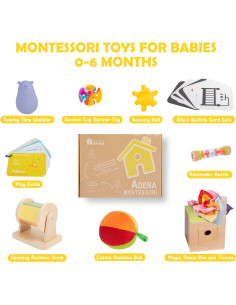 Juguetes Montessori 8 en 1 para Bebés 0-6 Meses - Desarrollo Sensorial 2