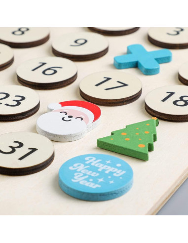 Calendario Perpetuo de Madera Azul Ginkgo para Niños 39.37x31.75cm