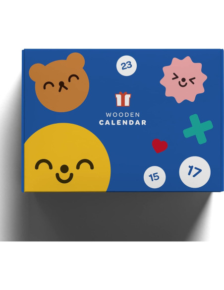 Calendario Perpetuo de Madera Azul Ginkgo para Niños 39.37x31.75cm Calendario Perpetuo de Madera Azul Ginkgo para Niños 39.37x31.75cm