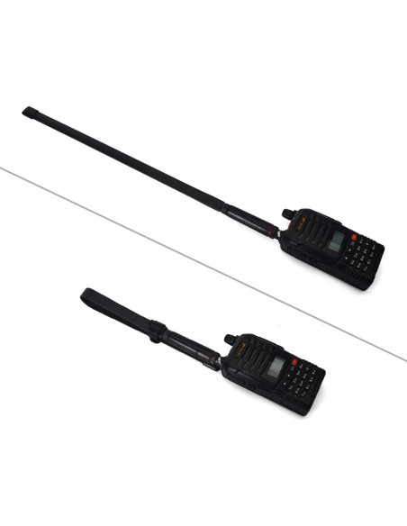 Antena Portátil Plegable BNC HYS 39cm Doble Banda VHF UHF 144/430MHz