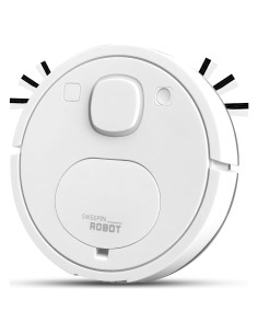 Aspiradora Robot Genérico 8028 Blanca, Bajo Ruido, Sin Enredos