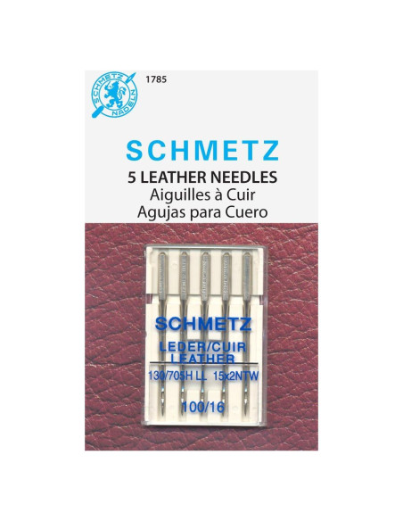 Agujas de Máquina de Coser SCHMETZ para Cuero 100/16 - 5 Unidades