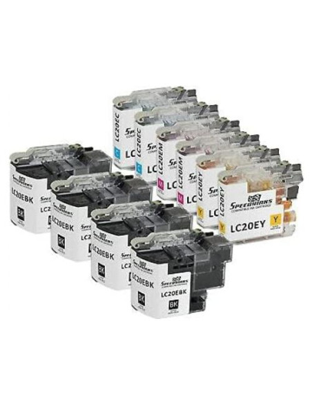 Cartucho de Tinta Compatible Brother LC20E Super Alta Capacidad - 10 Piezas