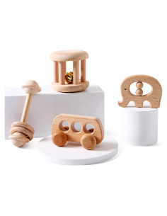 Sonajero de Madera Orgánica para Bebés Vamos a Hacer 220g