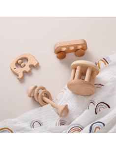 Sonajero de Madera Orgánica para Bebés Vamos a Hacer 220g 2