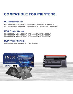 Cartucho de Tóner Alto Rendimiento TN-850 TN-820 para Brother 2