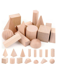 Bloques Geométricos de Madera Syhood 15 Piezas 3D Educativos