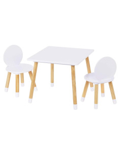 Conjunto de Mesa y 2 Sillas para Niños UTEX - Blanco