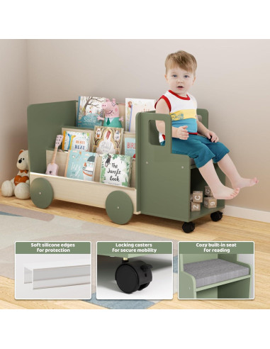 Estantería Infantil OTONIPU Camión 4 en 1 con Ruedas