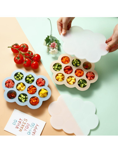 Bandeja de Silicona para Bebés PandaEar 3 Pack - 10 Compartimentos