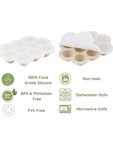 Bandeja de Silicona para Bebés PandaEar 3 Pack - 10 Compartimentos