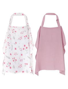 Pack de 2 Cubiertas de Lactancia Muselina 100% Algodón Ajustables