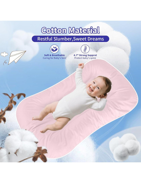 Alfombra de Juego para Bebés Vicorise 100% Algodón Rosa 75x45cm