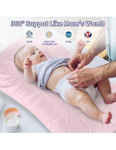 Alfombra de Juego para Bebés Vicorise 100% Algodón Rosa 75x45cm