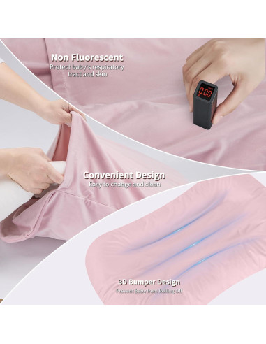 Alfombra de Juego para Bebés Vicorise 100% Algodón Rosa 75x45cm