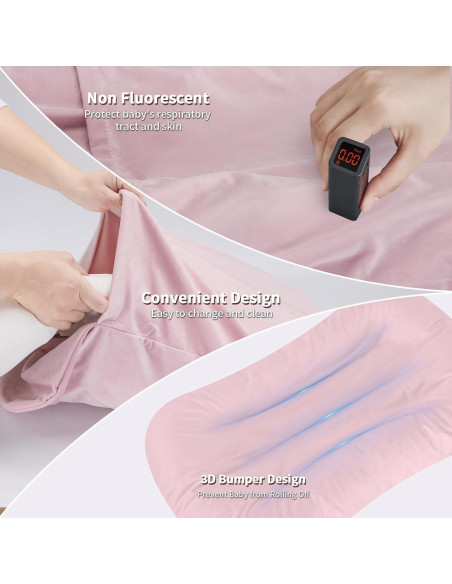 Alfombra de Juego para Bebés Vicorise 100% Algodón Rosa 75x45cm