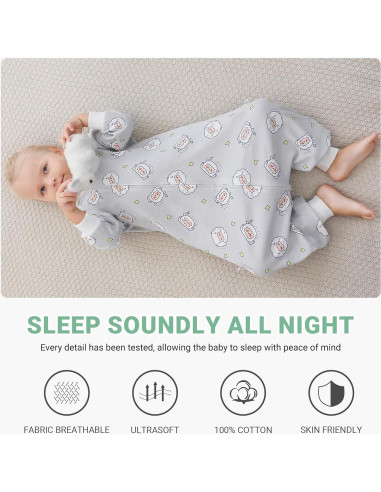 Saco de Dormir para Bebés MICHLEY 100% Algodón Oveja 4-6T
