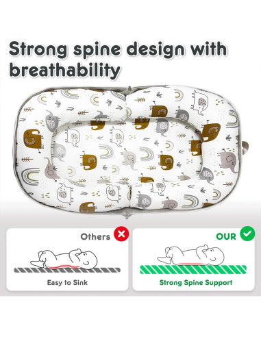 Cojín Plegable para Bebé UGRASEA Blanco - Cuna Portátil 0-24 Meses