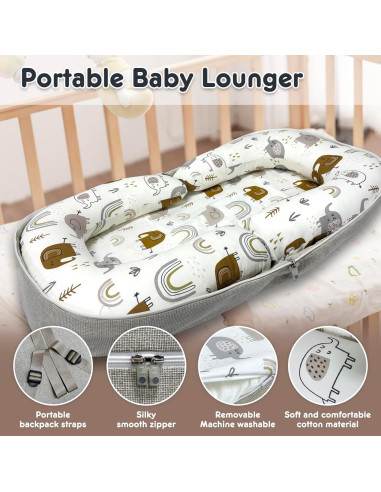 Cojín Plegable para Bebé UGRASEA Blanco - Cuna Portátil 0-24 Meses