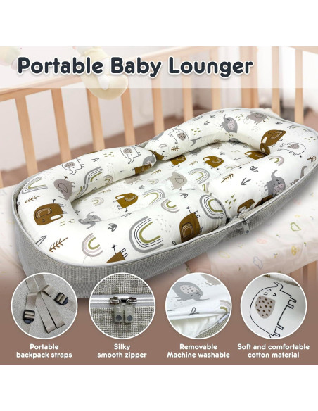 Cojín Plegable para Bebé UGRASEA Blanco - Cuna Portátil 0-24 Meses