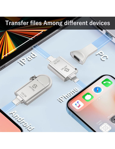 Memoria Flash 256GB 3-en-1 JD006 para iPhone y Android