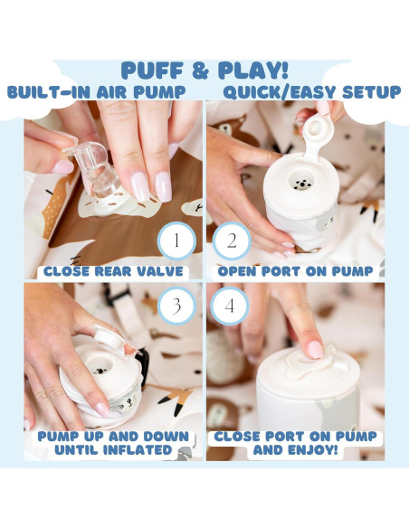 Silla Inflable para Bebé Puff Pod con Arnés y Bomba - 3 a 36 Meses