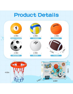 Juguetes de baño iluminados TNOIE con aro de baloncesto 2