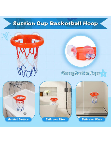 Juguetes de baño iluminados TNOIE con aro de baloncesto