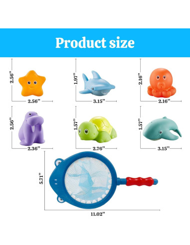 Juguetes de baño OLRMA Animales Marinos Flotantes 6 Piezas