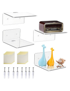 Estantes Flotantes Kakalote 4 Piezas Acrílico Transparente 10.2cm