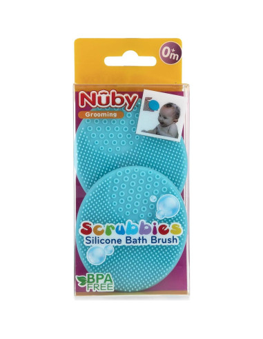 Cepillo de Baño de Silicona Nuby Scrubbies - Paquete de 2 Azul