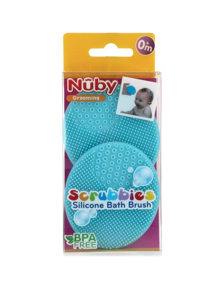 Cepillo de Baño de Silicona Nuby Scrubbies - Paquete de 2 Azul