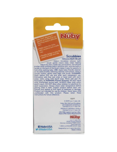 Cepillo de Baño de Silicona Nuby Scrubbies - Paquete de 2 Azul