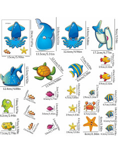 Pegatinas Antideslizantes para Bañera HCJ, 30 PCS Animales Marinos 2