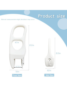 Barra de Seguridad Ajustable FamilyRoots para Bañera, Soporta 150 kg, Antideslizante, Blanca 2