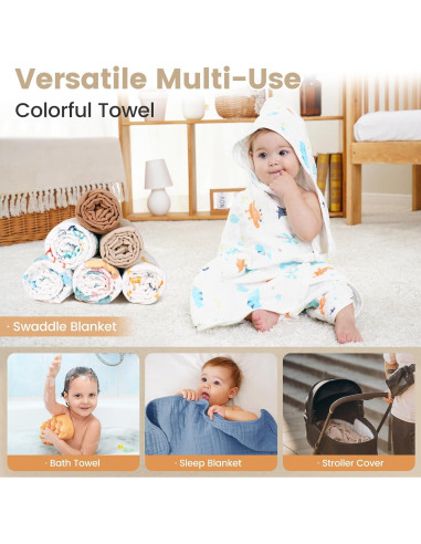 Toallas con Capucha Fmebaby 91x91 cm Algodón Muselina 2 Piezas