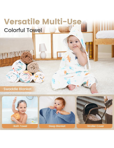 Toallas con Capucha Fmebaby 91x91 cm Algodón Muselina 2 Piezas Toallas con Capucha Fmebaby 91x91 cm Algodón Muselina 2 Piezas