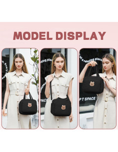 Bolso de Pañales Pequeño Nylon Negro - 8 Bolsillos, Ligero 2