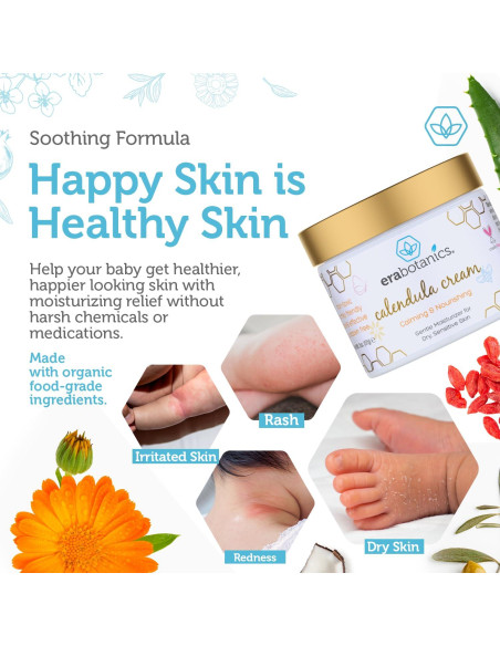 Crema de Caléndula Era Organics para Bebés 56.7g - Hidratante Suave Crema de Caléndula Era Organics para Bebés 56.7g - Hidratante Suave