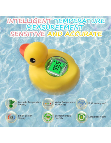 Termómetro de baño digital para bebés AXHHTVCGY pato recargable
