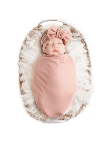 Manta de Recepción para Bebé Niña Konssy Rosa Milenial 81x81cm