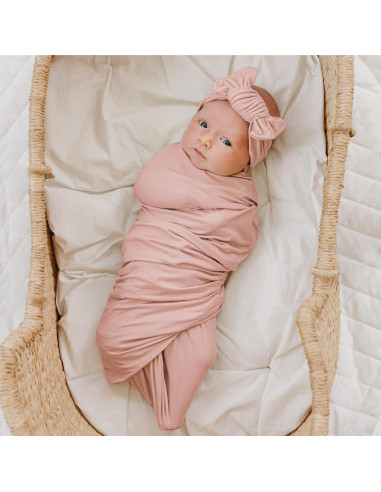 Manta de Recepción para Bebé Niña Konssy Rosa Milenial 81x81cm