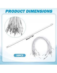 50 Cuerdas Elásticas Heclia de 30 cm con Extremos de Metal 2