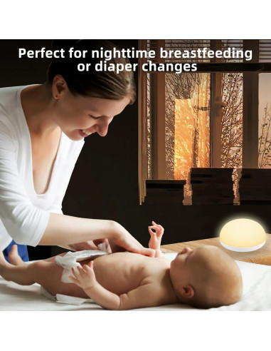 Luz Nocturna LEDIKON para Bebés, Recargable y Táctil, 2 Modos
