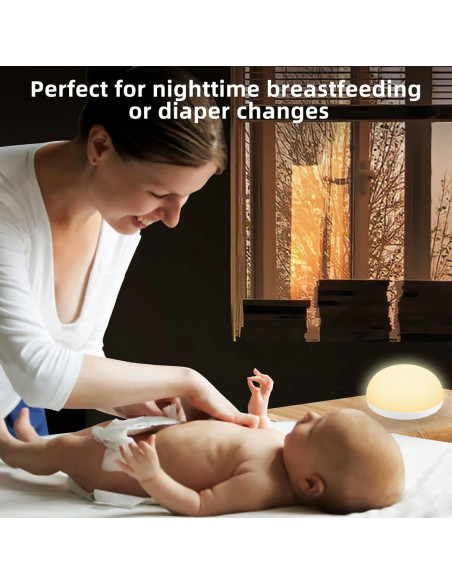 Luz Nocturna LEDIKON para Bebés, Recargable y Táctil, 2 Modos