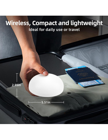 Luz Nocturna LEDIKON para Bebés, Recargable y Táctil, 2 Modos