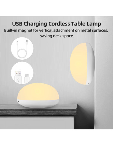 Luz Nocturna LEDIKON para Bebés, Recargable y Táctil, 2 Modos