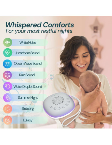 Máquina de Ruido Blanco Blessique - Portátil, 20 Sonidos, Luz Nocturna