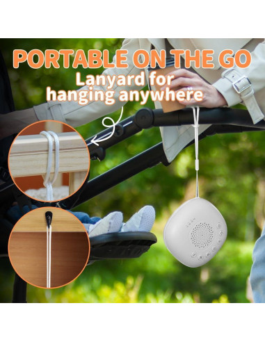 Máquina de Ruido Blanco Blessique - Portátil, 20 Sonidos, Luz Nocturna